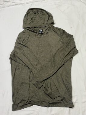 The North Face Men's Olive Hooded Long Sleeve Top